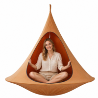 Fauteuil suspendu en tissu Oxford de 1 m avec cadre métallique, hamac pour l'intérieur, l'extérieur, le camping et la relaxation