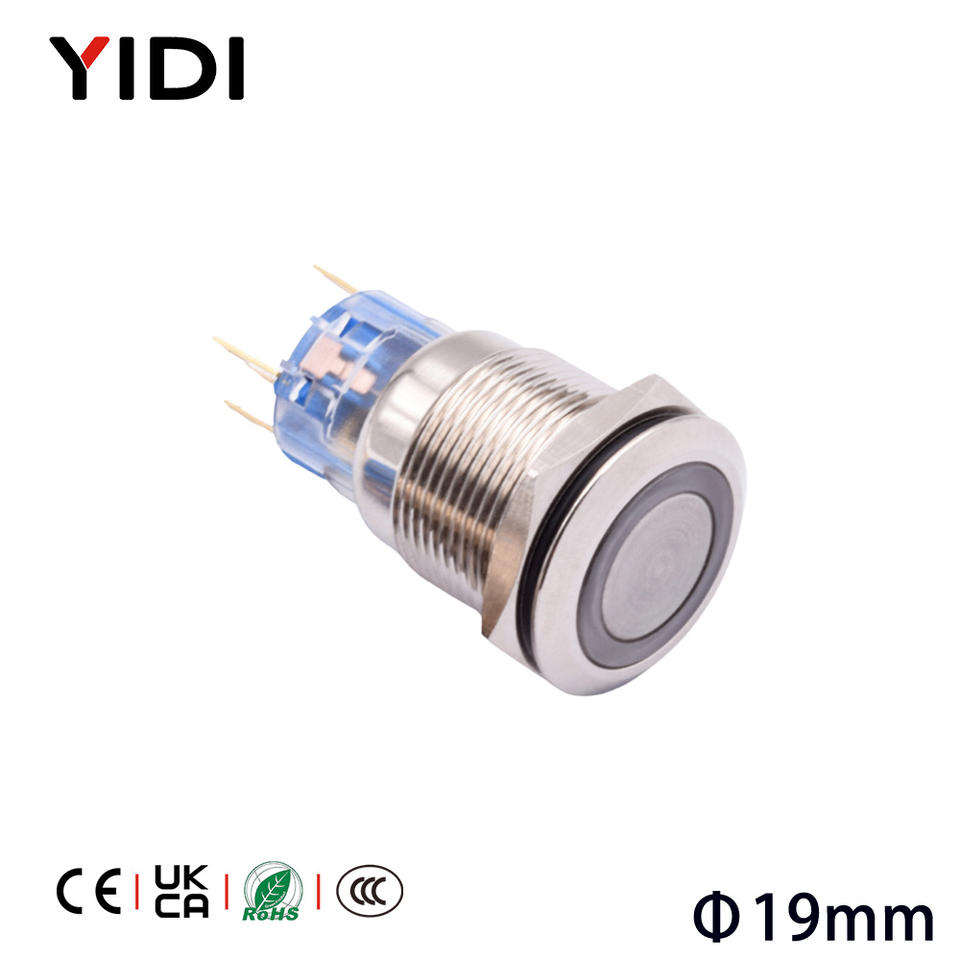 19mm Momentary Led Push Button SwitchedMulti-Color Red/Blue/Yellow ...