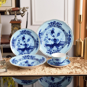 Vajilla Decorativa Vintage de Porcelana Azul, Juego de Vajilla de Lujo, Todos los Colores Personalizados, Estilo Italiano, Porcelana Fina al por Mayor - Product Image 5