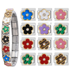 Flower Charms Stainless Steel Bezel Setting Unisex Fashion Pendants For DIY Jewelry Making Accessories - Product Image 1