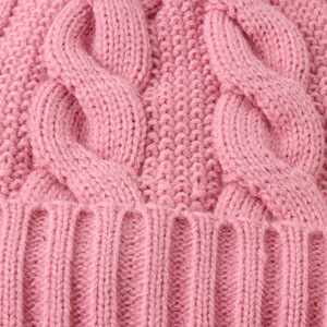 Nouveau design – Bonnets décontractés en acrylique tricoté épais et chaud avec <span class=keywords><strong>pompon</strong></span> pour <span class=keywords><strong>femme</strong></span> – Collection automne-hiver du fabricant - Product Image 4