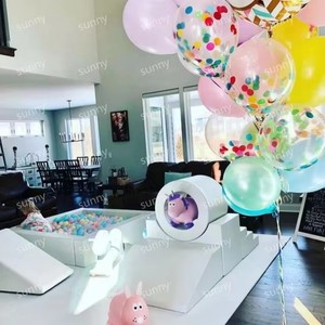Aire de jeux intérieure mobile <span class=keywords><strong>pour</strong></span> enfants, équipement de jeu souple blanc et rose, piscine à balles au sol, ensembles de jeux souples <span class=keywords><strong>pour</strong></span> tout-petits, location <span class=keywords><strong>pour</strong></span> fêtes d'enfants - Product Image 4