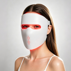Máscara Facial <span class=keywords><strong>LED</strong></span> Flexible de Alta Intensidad, Portátil, con Luz Roja 3D de 415nm, 590nm, 660nm y 850nm para Terapia Facial en Casa - Product Image 1