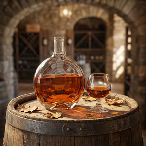 Empty Clear Glass Liquor Bottle 750ml 1000ml Super Flint Heavy Bottom Custom Cork Spirit Packaging Vodka Whiskey <strong>Gin</strong> Rum - Product Image 5