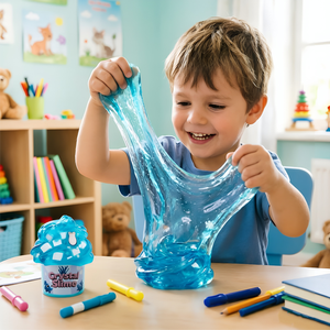 Crystal <b>Slime</b> Kit Clear Non-Sticky DIY Stress Relief Sensory Toy with Charms for Kids Girls Boys Party Favor Gift - Product Image 4