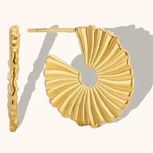 Sun Flower Organic Design Stainless Steel Earrings Jewellery Tarnish Free Jewelry For Women