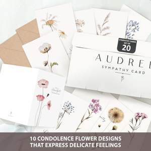 Cartes de sympathie délicates personnalisées avec enveloppes et autocollants-Ensemble parfait en vrac pour exprimer vos <span class=keywords><strong>condoléances</strong></span> - Product Image 2