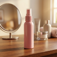 Flacon pulvérisateur de voyage rond rose pastel en PET, atomiseur à fine brume, flacon cosmétique rechargeable pour soins de la peau, tonique, parfum