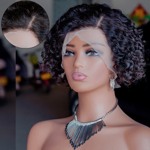 วิกผมแท้แบบลูกไม้ด้านหน้า 13*4 สำหรับ<span class=keywords><strong>ผม</strong></span><span class=keywords><strong>หยิก</strong></span>บราซิลเลียน เรมี่  แบบไม่ต้องใช้กาว  ฐานลูกไม้โปร่งใส  พร้อมหมวกยางยืดแบบ<span class=keywords><strong>สั้น</strong></span>สำหรับ<span class=keywords><strong>ตัด</strong></span>แต่ง - Product Image 4