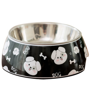 Mangkuk anjing melamin baja tahan karat ramah lingkungan mangkuk ganda perlindungan tengkuk Vertebra perlengkapan anjing besar mangkuk hewan peliharaan - Product Image 1