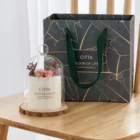 Bougie parfumée artisanale à la cire de soja avec fleurs séchées - Coffret cadeau pour les fêtes et Pâques - Pour les mariages - Non toxique et longue durée