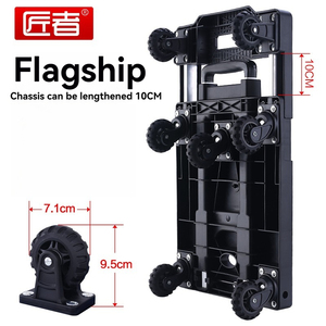 Opvouwbare En Draagbare Kar Hotel Keuken Luchthaven Vrachtvervoer Overdracht Opvouwbare Grote Chassis Handkar Flatfrom <span class=keywords><strong>Trolley</strong></span> - Product Image 3