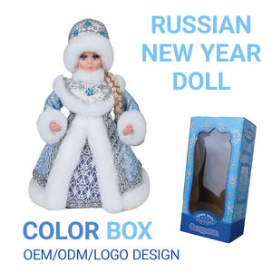 Año Nuevo azul Rusia <span class=keywords><strong>Snegurochka</strong></span> eléctrico con música Rusa hecho a mano chica animada figura juguetes nieve chica para niños regalos - Product Image 2