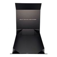 Boîte cadeau magnétique noire personnalisée grand format avec couvercle, rigide, pliable, pour vêtements (T-shirt, robe, sweat à capuche)