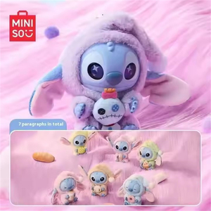 MINISO otantik Lilo dikiş kör kutu peluş bebek sevimli çocuklar oyuncak PVC pijama ve kolye hediyeler ile bir şey yemek uyku çantası - Product Image 2