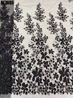 Nouveau design, dentelle française brodée à la main en maille jacquard élégante de haute qualité, ornée de perles et de paillettes, tissu résistant à l'eau pour filles