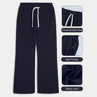Celana Golf Pria Essentials High Waist Tebal Berbahan Fleece, Celana Panjang Atletis, Celana Track Baggy Wide Leg, Celana Kerja Cargo Pria