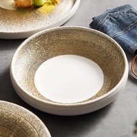 Vaisselle en céramique de luxe rétro pour la restauration, assiettes pour steak et dessert, vente en gros