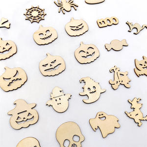 Halloween en bois créatif en bois artisanat Halloween creux décoration petit pendentif une pièce personnalisé - Product Image 5