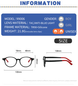 Occhiali con montatura a Clip regolabili 99006 occhiali da ciclismo da esterno di alta qualità a cerniera a molla occhiali da vista per bambini - Product Image 3