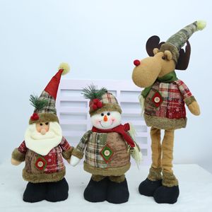 QY Cadeaux de Noël pour enfants, décorations de fête à domicile, décorations Père Noël, bonhomme de neige, renne, poupées extensibles en tissu de Noël, cadeau - Product Image 1