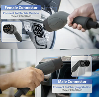 Câbles de charge pour véhicules électriques de type 2 32A 3,5 kW/7 kW/11 kW/22 kW, certifiés CE, indice de protection IP65, chargeur rapide pour véhicules électriques, câble 100 V-240 V CA monophasé/triphasé
