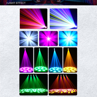 Mini Cabeza Móvil Robótica LED de 150W Tipo Beam para DJ e Iluminación de Escenario, RGBW, 7 Colores/Gobos y Prisma de 18 Caras para Discoteca, Fiesta, Parque Temático