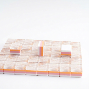 Acrylic Durable Mahjong Tiles 160 Pieces Four Layer Custom Colors Wood Grain Design for Chess and Card <b>Entertainment</b> - Product Image 1