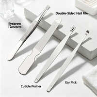 Coupe-ongles professionnels en acier inoxydable en forme de diamant, ensemble de 7 pièces, étui en cuir, coupe-ongles pour usage domestique, ensemble de manucure