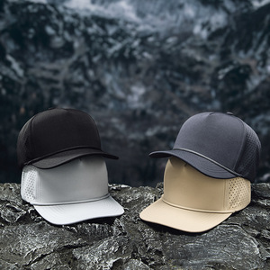 Gorra Deportiva de 5 Paneles con Logotipo Personalizado al por Mayor, de Secado Rápido, Impermeable, con Perforaciones Cortadas a Láser, Ligera - Product Image 1