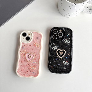 Custodia in Resina Epossidica con Strass per <span class=keywords><strong>iPhone</strong></span> 16 Pro Max, Glitter, Paillettes a Stella e Cuore, Completamente Avvolgente per Phone 14, 15 Pro Max, 13, 12, 11, 17 Pro Max - Product Image 2