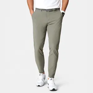 Custom Athletic Joggers Stretch Fabric Mens 88% Polyester 12% Spandex Slim Fit Straight Leg Golf Joggers