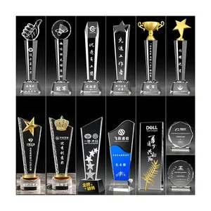 Trophée en verre K9 vierge de forme personnalisée bon marché de haute qualité Crystal Glass Awards Trophées