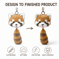 Peluche personnalisée brodée en forme de raton laveur, anti-stress, en tissu ultra doux, fabrication directe usine, OEM ODM, poupée en peluche pour personnage original