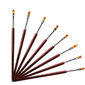 Yalixin biểu tượng tùy chỉnh sang trọng móng tay Ombre bàn chải thiết lập gỗ gụ màu Đỏ xử lý gỗ Nylon vẽ cánh hoa Smudge hình ferrule Sản phẩm mới - Product Image 1