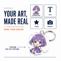 Porte-clés en acrylique Anime, commande en gros, OEM ODM, acrylique transparent 3mm, impression UV vive, fermoir mousqueton, forme et taille personnalisées