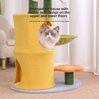Arbre à chat classique de luxe moderne Rainbow, grand lit pour chat, griffoir intégré, structure d'escalade durable et confortable, en carton, Noël