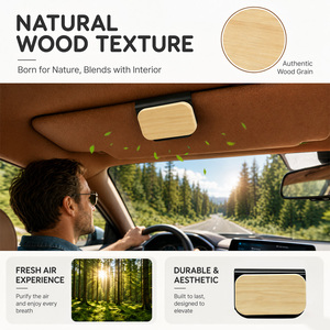 Natural Wood <strong>Car</strong> Sun Visor Air Freshener Clip, Wooden Auto <strong>Diffuser</strong> Blank Shell for Custom Logo, Bulk Wholesale Low MOQ - Product Image 2