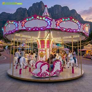 Carrusel Portátil Montado en Remolque con Certificación CE, 16 Asientos, Equipo de Diversión Móvil para Ferias - Product Image 1