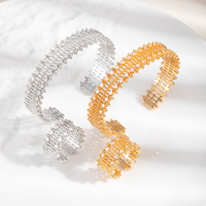 Vintage Court Style Diamond Encrusted Lace <b>Crown</b> Openwork Bracelet And <b>Ring</b> Set Designer Jewelry Gold And Silver Party Unisex - Product Image 1