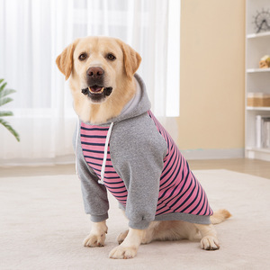 Sweat à capuche rayé pour animaux de compagnie, collection Hiver-Printemps, directement de l'usine, MOQ 200, vêtements pour grands chiens (Golden Retriever, Alaskan <span class=keywords><strong>Malamute</strong></span>) - Product Image 4