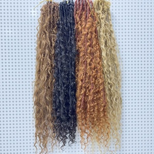 Anna 100% cabello humano rizado trenzado Locs rastas <span class=keywords><strong>con</strong></span> extensiones de Locs hechas a mano completas rizadas <span class=keywords><strong>con</strong></span> muchos colores disponibles - Product Image 4