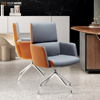 Chaise de bureau pivotante en cuir de patron exécutif à dossier haut mobilier de poste de travail réglable chaise de direction confortable