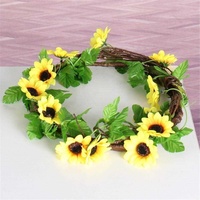 2Pcs Guirlande Artificielle de Tournesol Jaune Fleur Vigne Mariage Arche Florale Décor
