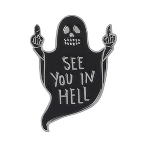 Pin Metálico de Esqueleto de Gato de Dibujos Animados, Tema Animal de Halloween, Esmalte Duro, Aleación de Zinc, Accesorio de Joyería - Product Image 4