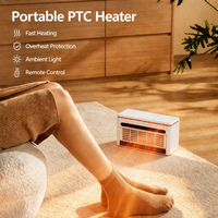 Chauffage électrique silencieux pour chambre à coucher et chambre de bébé avec technologie de chauffage PTC, design tactile sécurisé et chaleur instantanée