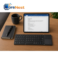 Clavier pliable CoreNest avec pavé tactile, rechargeable, portable, clavier de voyage, clavier pliable de poche