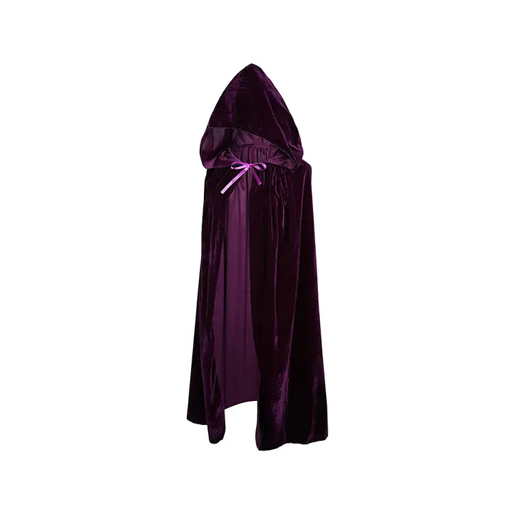 Hot Adult Halloween Velvet Cloak Cape Hooded Medieval Costume Witch Wicca Halloween Costume Dress Coats
