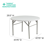 Table pliante en plastique de HDPE moderne SK-ZDZ-G002 de 6ft avec les jambes en acier Poudre-enduites pour l'hôtel