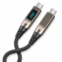 Câble tressé USB-C vers USB-C 240W 48V 5A PD 3.1 à charge rapide avec affichage numérique pour ordinateur portable de voyage, service OEM